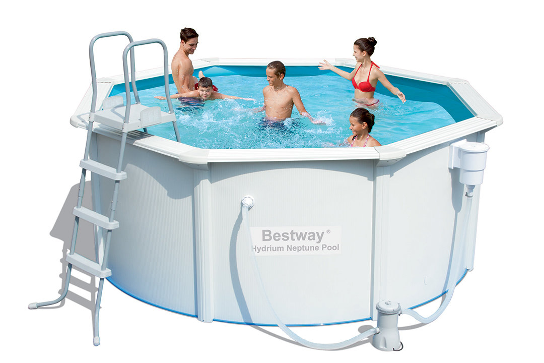 Стальной бассейн Bestway 56563 BW, Hydrium Pool Set 300х120см, 7630л, фильтр-насос, лестница фото 1